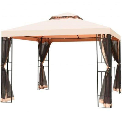 Starwood Rack Canopies & Gazebos 10 x 10 ft 2 Tier Vented Metal Gazebo Canopy with Mosquito Netting